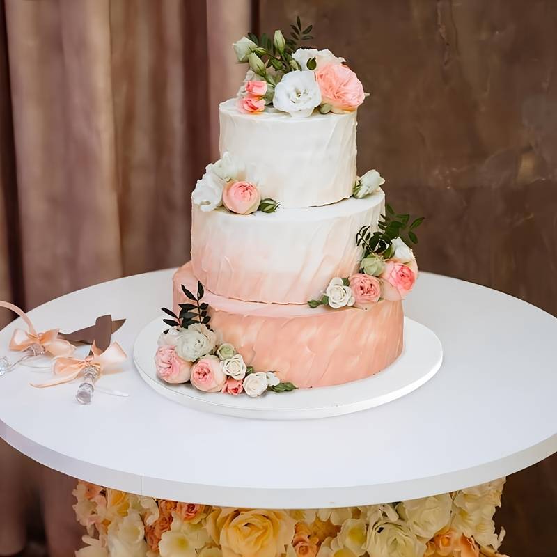 14 Inch Round Cake Boards – 4 Pack, 1/2 Inch Thick Corrugated Drums, White, Grease-Resistant, For Wedding & Tiered Cakes