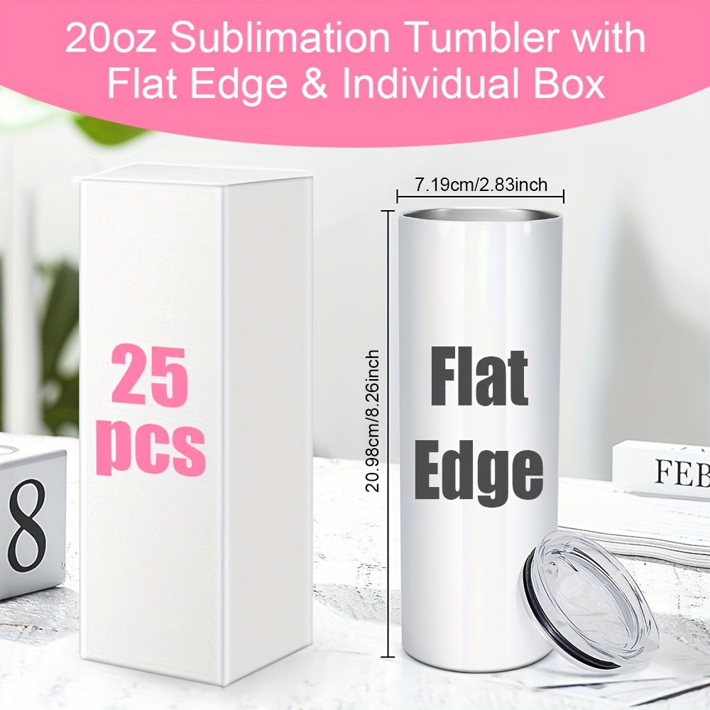 50 25 10 8 4pcs 20oz flat edge sublimation tumblers - Temu