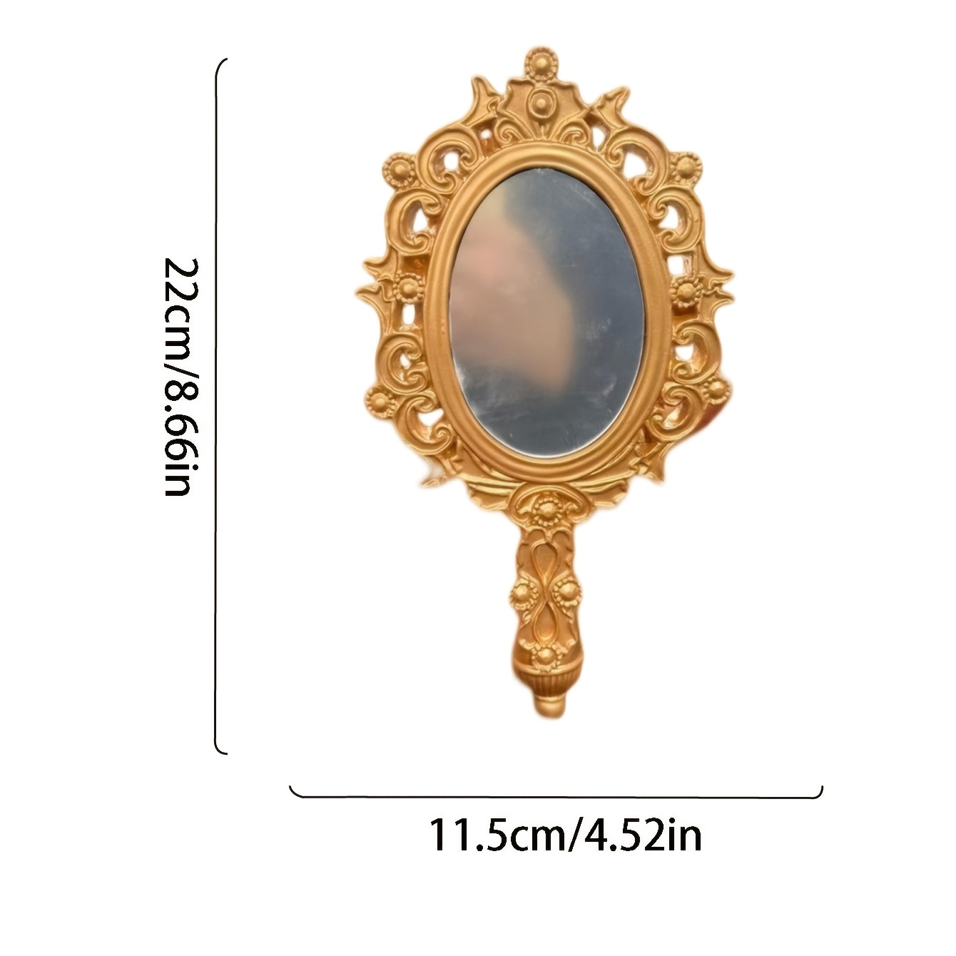 TEMU 1pc Vintage Style Handheld Makeup Mirror Best Gifts Birthday Graduation, Frame Home, , Mother's Day Gift, , Gifts For Parents, Birthday Gift,