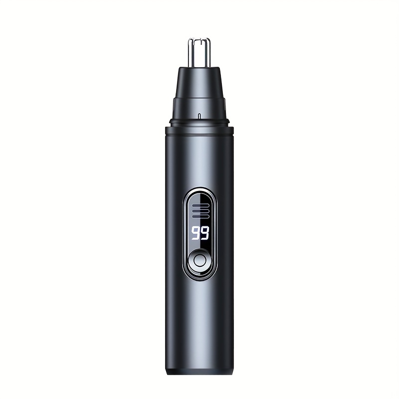 Image of Dm Shaver Sleek Black Usb-rechargeable Electric Nose Hair Trimmer, Stainless Steel Blade And Abs Body, 150mah Lithium Battery Portable Design Rechargeable Shaver Perfect Father's Day Or Holiday Gift