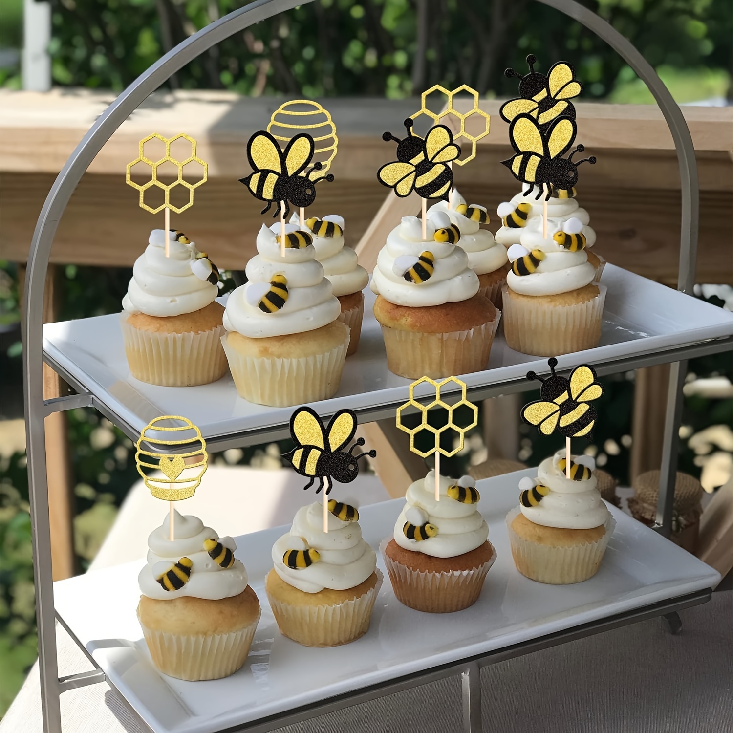 24 Stück Hummel Cupcake Toppers – Bienen-Motiv Für Geburtstag, Baby Shower & Party-Deko