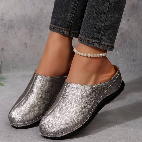 2025 new womens platform sandals slip on pointed toe thick sole non slip pu insole shoes casual footwear stylish sandals durable footwear