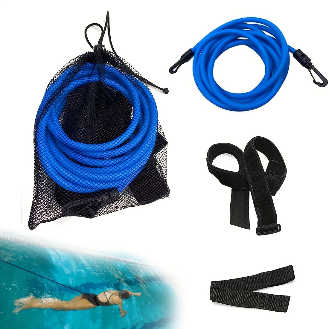 Image of Blue Swimming Training Band, Length - Rubber, Fit For Strength And Training, Ideal For Labor Day, Christmas, Valentine's, Thanksgiving, Festival