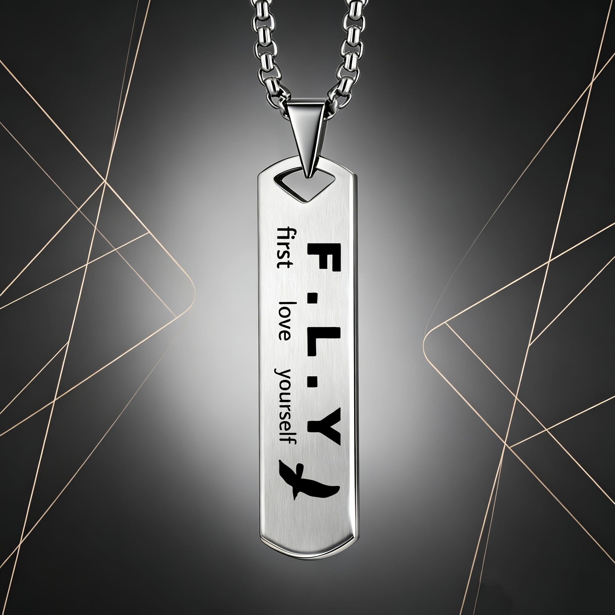 Women's "F.L.Y Love Yourself" Mental Theme Pendant Necklace