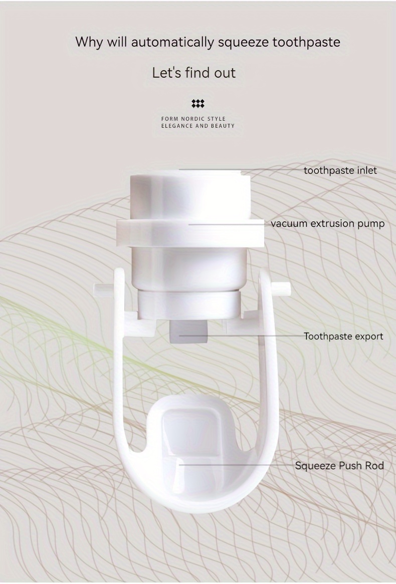 1pc bathroom supplies punch free self toothpaste dispenser easy to remove and wash toothpaste automatic toothpaste squeezer white Product details 3