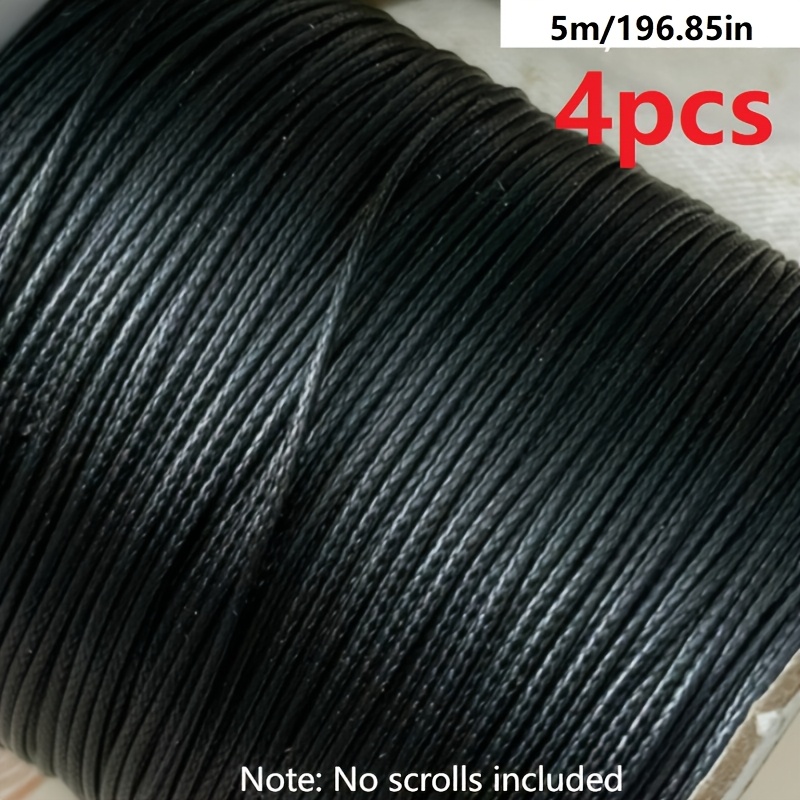TEMU 4pcs (4pcs=1wire X4) Hand Woven Wax Wire Suitable For Making - 0.5mm Diameter Pu Pu Leather Wire, Wireless Reel Packaging, Non-elastic Smooth