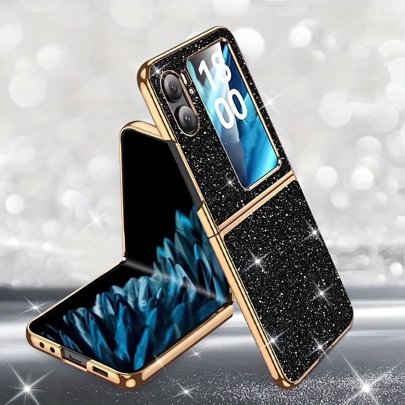 TEMU Phone Case - New Colorful Glitter Pattern Phone Case, For Oppo / Flip, Plated Frame, Luxury, Fashionable, , Design, Full Of Freshness