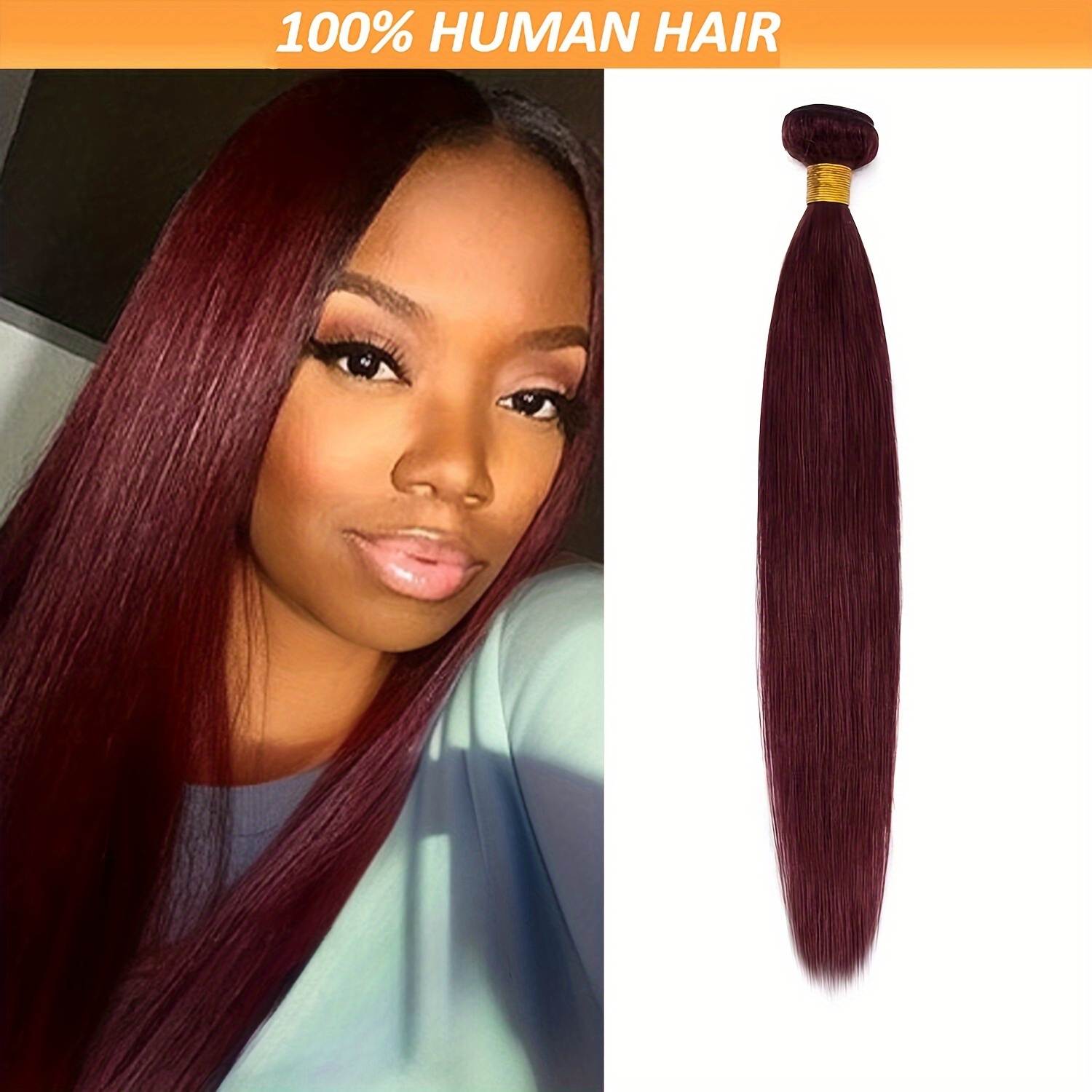 

1pc - 99j Red, Straight Sew In , 95g/bundle, 16 , , For Women, Use, Suitable Tones