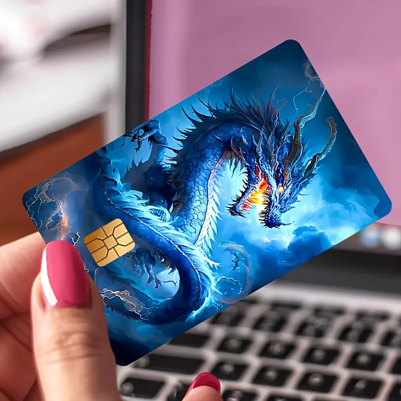 Yugioh Credit Card Skin Blue Dragon Credit Card Sticker Small Chip Design Cool Skin For Your Card Yugioh Credit Card Skin Blue Dragon Credit Card Sticker Small Chip Design Cool Skin For Your Card