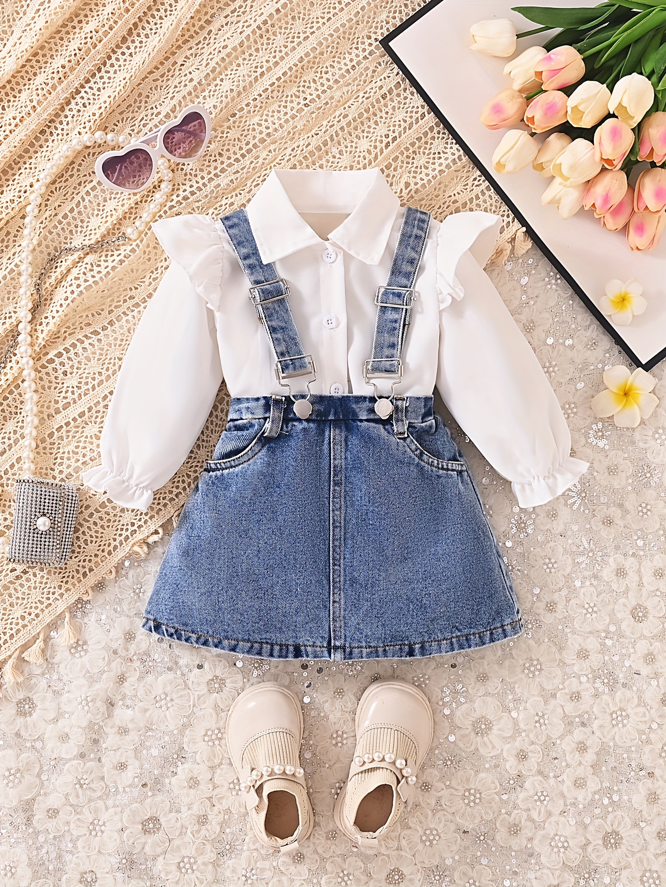 baby girl denim dress sold on Temu United States