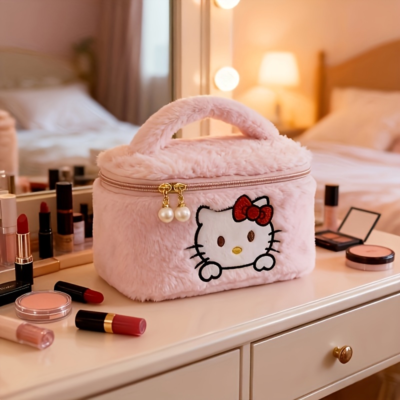 E-shop Sanrio Hello Kitty Plüsch-Handtasche, bestickte Plüsch-Minitasche, niedlich stilvoll für den täglichen Gebrauch, in mehreren Farben erhältlich