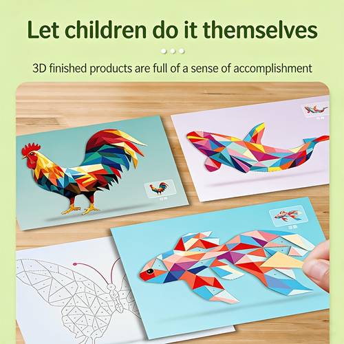 17 34 3d stickers craft fun diy featuring animals and marine themes each set 8 theme boards 8 accessory papers and 1 sheet detailed learning suitable for beginners in craft painting and art