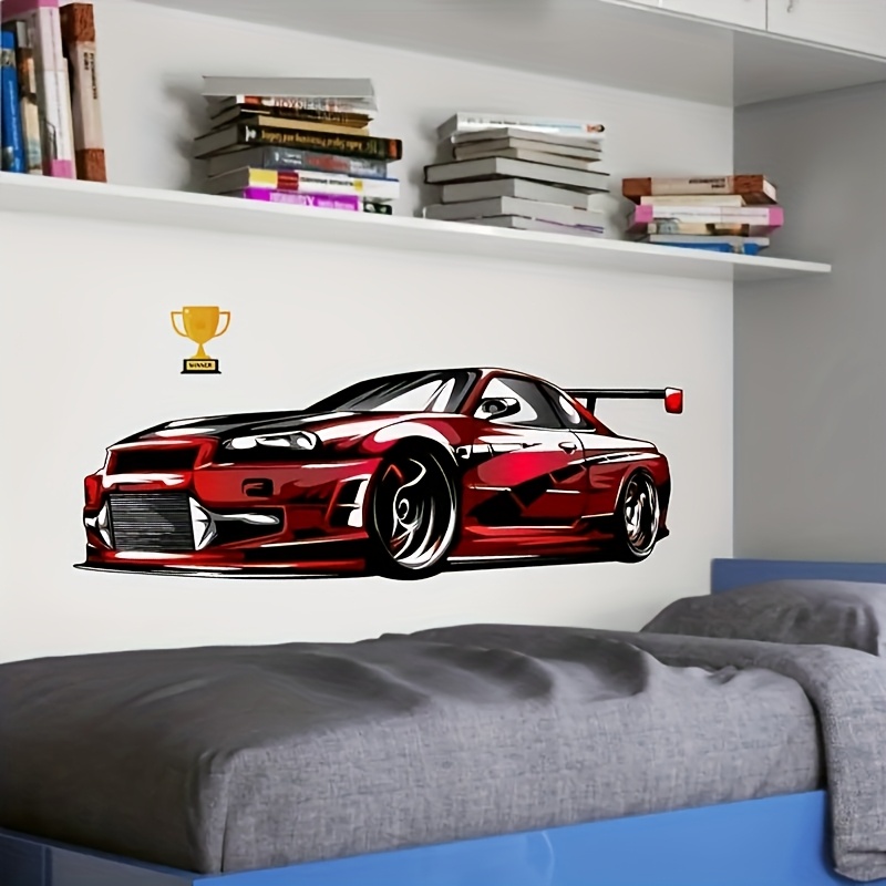 Image of Individual Car Wall Sticker, Decorating Living Room Entrance Bedroom Restaurant -adhesive Painting, Removable Pvc Wall Sticker