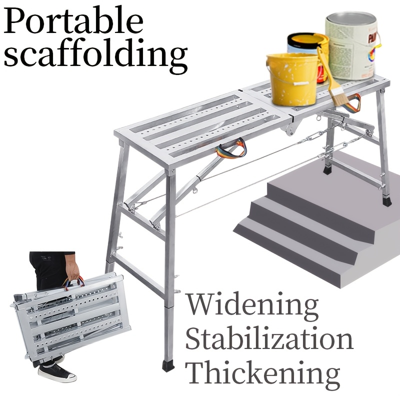 adjustable folding   portable steel step stool stable and portable wall stool 1300 lb capacity 39 79 l x 10 w x 35 60 h suitable for home renovation rv cleaning painting car washing decorating