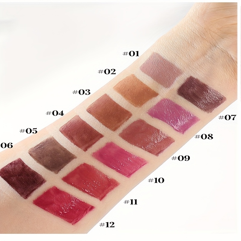 12pcs Matte Lipstick & Lip Gloss Set, Waterproof, Long-Lasting, Non-Fading, Soft Liquid Lipstick, Multi-Color Series, Suitable for All Skin Tones, Adult Makeup Gift Box, Ideal for Halloween, Christmas, Valentine's Day