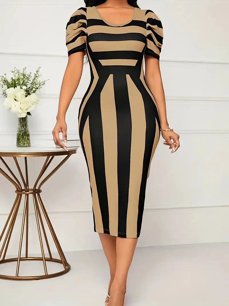 elegant directional womens elegant color block striped puff - Temu elegant directional womens elegant color block striped puff - Temu