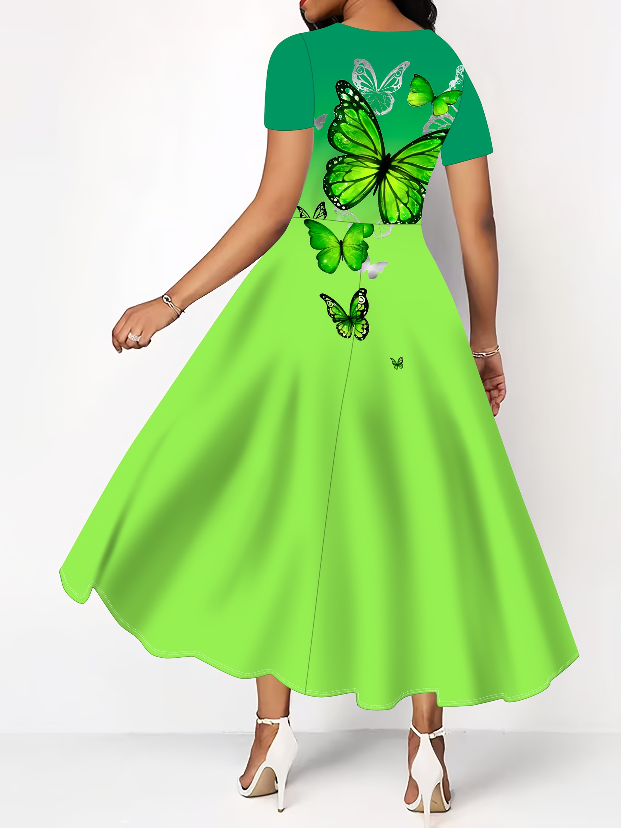 elegant womens spring summer autumn short sleeve dress large - Temu Ireland