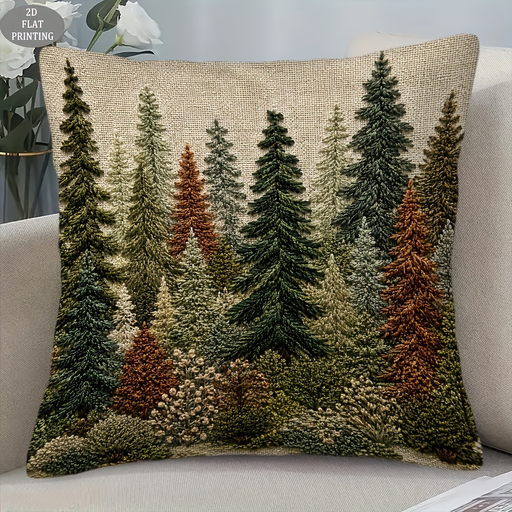 TEMU 2d Flat - Soft And Comfortable Pillowcase, Embroidered Theme With Exquisite Pattern, 2d Flat, Single-sided Printing, Pillow Core Not Included,