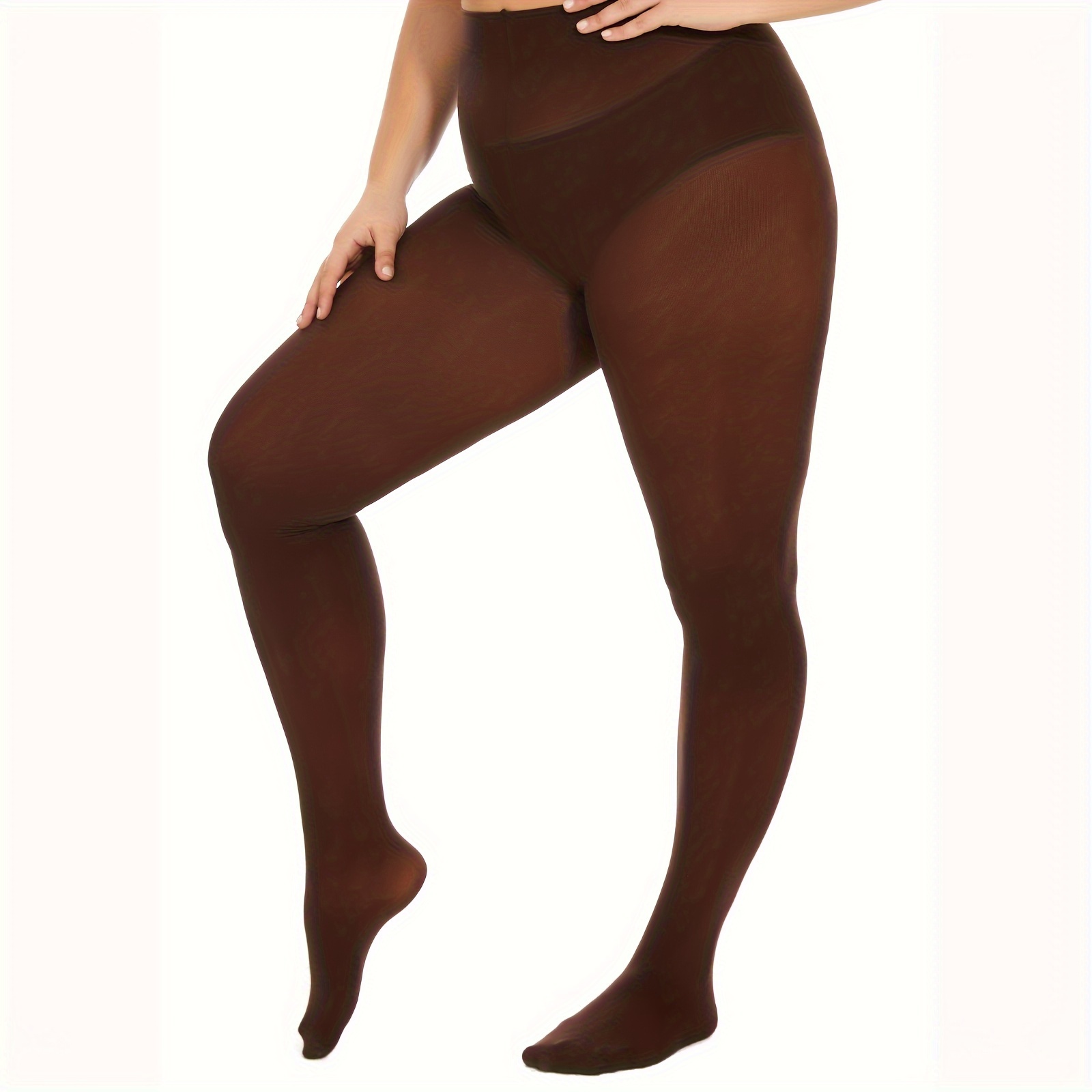 Women's Casual Pantyhose, Plus Size Thickened High Waisted Elastic Footed  Tights For Daily Use