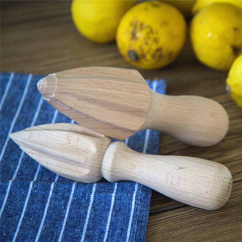 Hand Held Wooden Lemon Reamer Lemon Juicer Hand 2-Pack Wooden