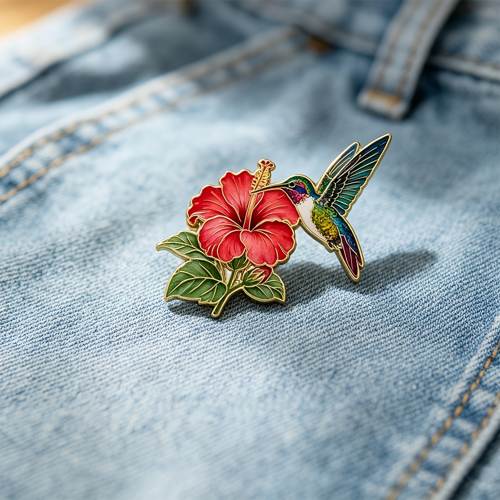 TEMU Broche en émail et Fleur Broches Décoratives Tendance Ornements Sacs Badges Bijoux Cadeaux