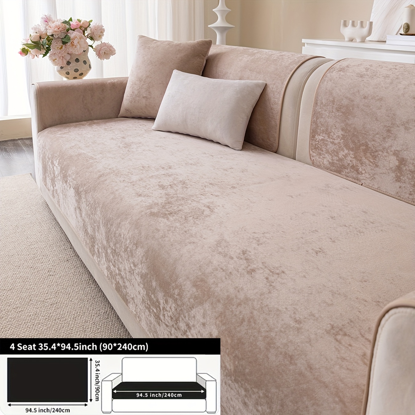 TEMU A Simple, Solid-color Sofa Cushion With A Separate Design Suitable For 1 To 4 People, High-quality Sofa Cover, Non-slip Sofa Cover, Furniture