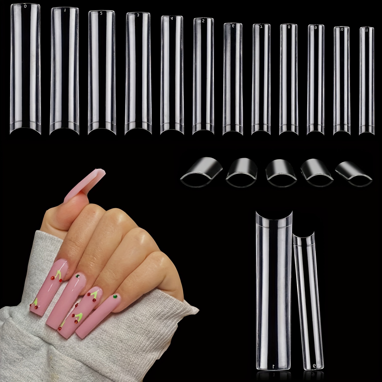 

Tapered Xxl 120 Pcs No C Gel Long Straight Half Fake For Diy Box