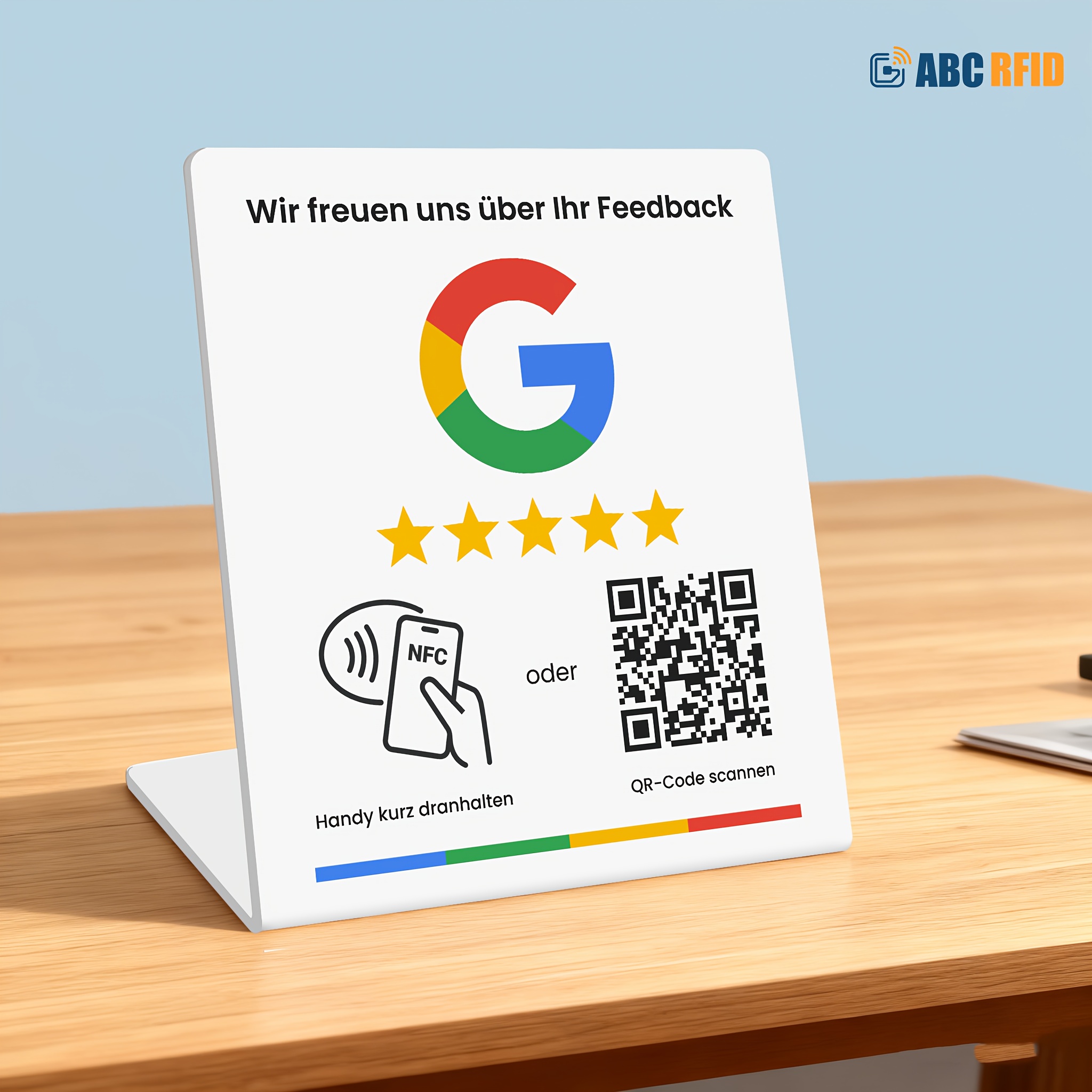 Business Stand For Google Review, Nfc Tap & Dynamic , Easy Setup With Review , Required, Review Us On, Review Sign