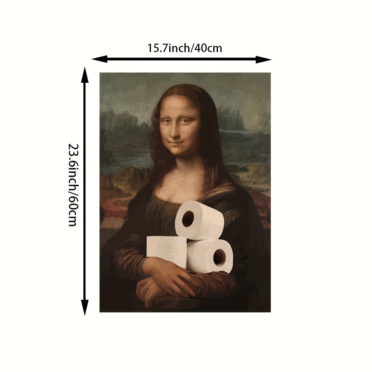 1pc Frameless Canvas Poster - Funny With Toilet Paper Art, Modern Wall Decor For Bedroom, Bathroom, Living Room, Hallway - Decoration Gift, Bathroom Decor, 2d, Room Decor