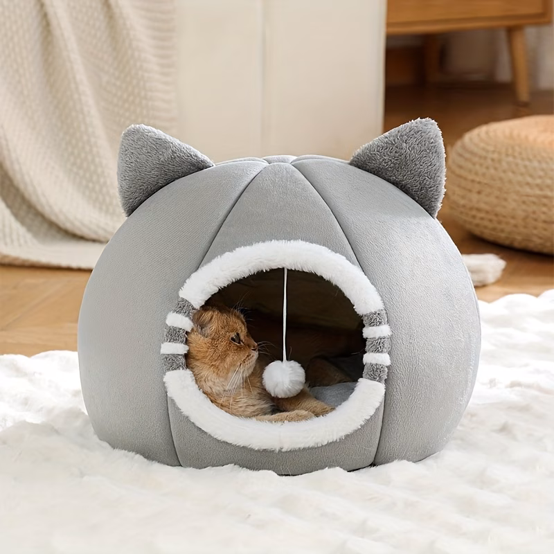 cat bed for indoor cats washable cat house with soft mat suitable for all breeds of cats deep sleeping bed Product details 4