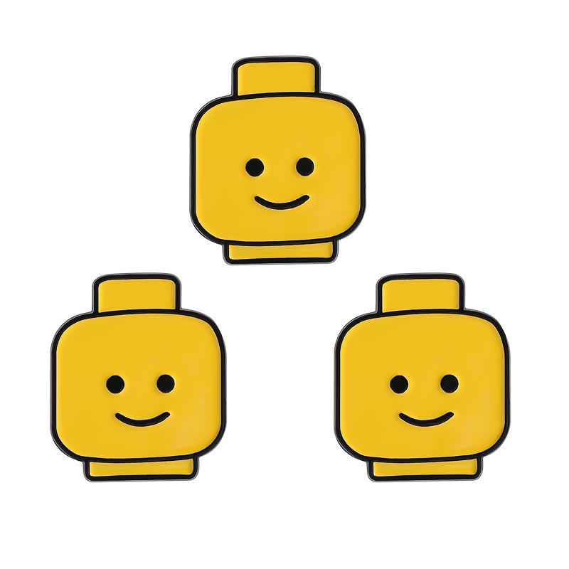 TEMU 3pcs Creative Building Block Badge Pin Unique Enamel Alloy Brooch Clothes Backpack Hat Accessories For Unique Gifts.
