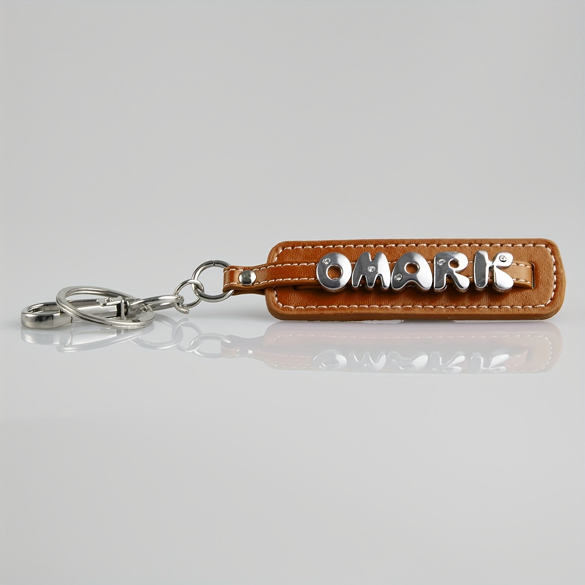 TEMU Customizable Name Keychain With Smooth Alloy Letters & Pu Leather - Personalized Couples Keychain, Valentine's Day Gift, Back To Accessory, Car