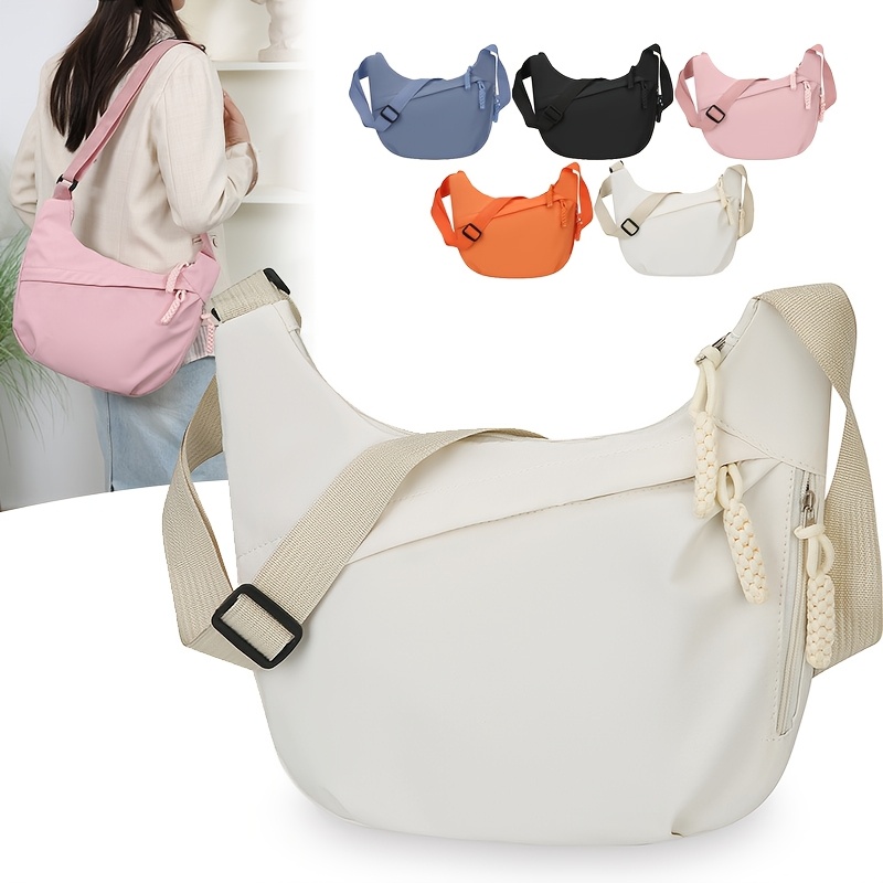   commuter crossbody bag womens large capacity easy solid color shoulder bag student class casual dumpling bag