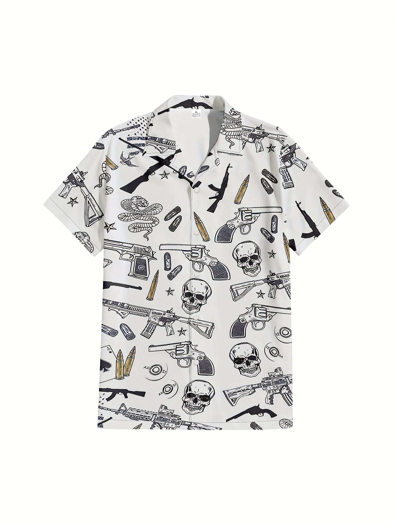 Men's Creative T shirt Like Hunting Fishing Gun Print Round - Temu