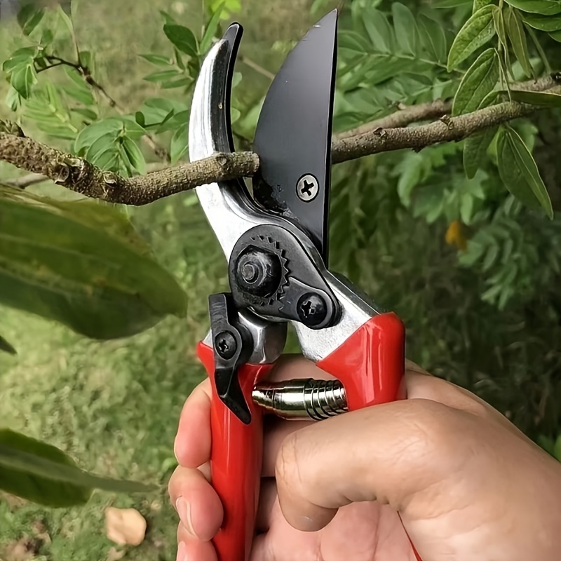 2pcs set   heavy duty garden shears and sharpening stone spring loaded pruning shears   durable manual trimmer with ergonomic non slip   for easy flower and branch trimming gardening tool pruning shears plant pruning