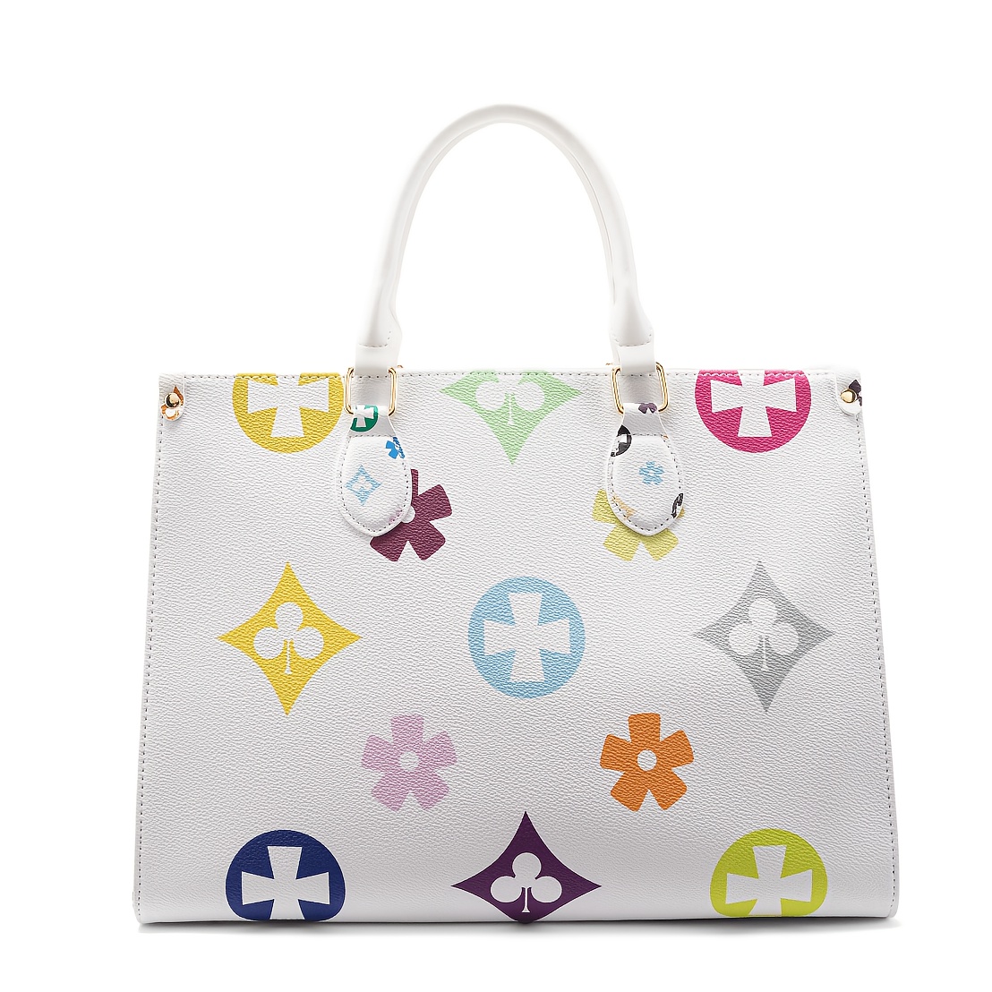 TEMU Women's Large Capacity Elegant Tote Bag Compatible For Travel - Pvc/ Handbag With Fixed Strap & Closure, Suitable For Professional,,, , Durable