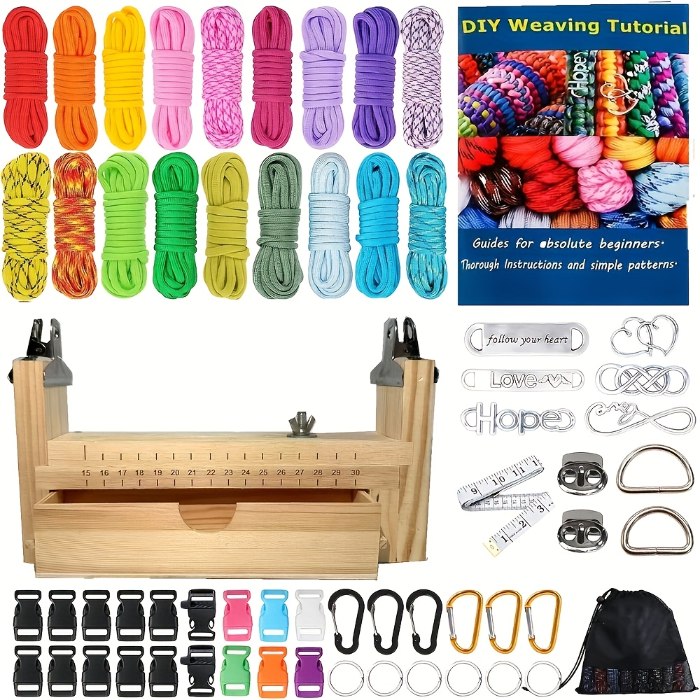 

- Rope Braiding Kit With Instructions - Ideal For Diy Bracelets, Keychains & More - Polyester , Colors