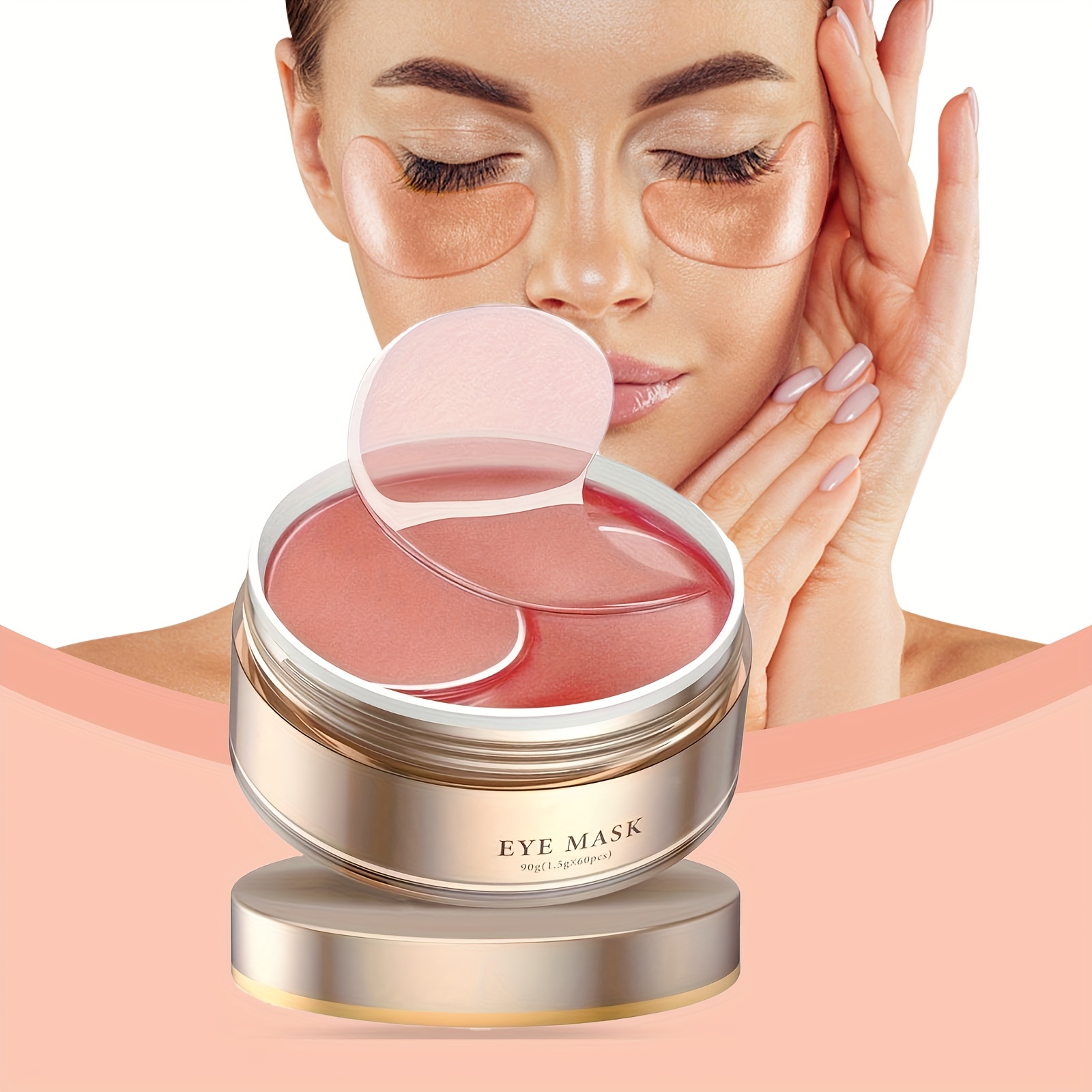 TEMU 60pcs120pcs Eye Mask Containing Hyaluronic Acid And Collagen Containing Glycerin Collagen Hyaluronic Acid Nourishing Eye Skin Longlasting