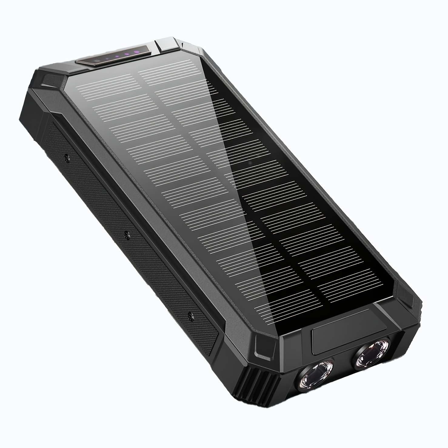 TEMU 20000mah Solar Portable Charger Built-in Wireless Power Bank Led Emergency Light Outdoor Camping Backup Battery