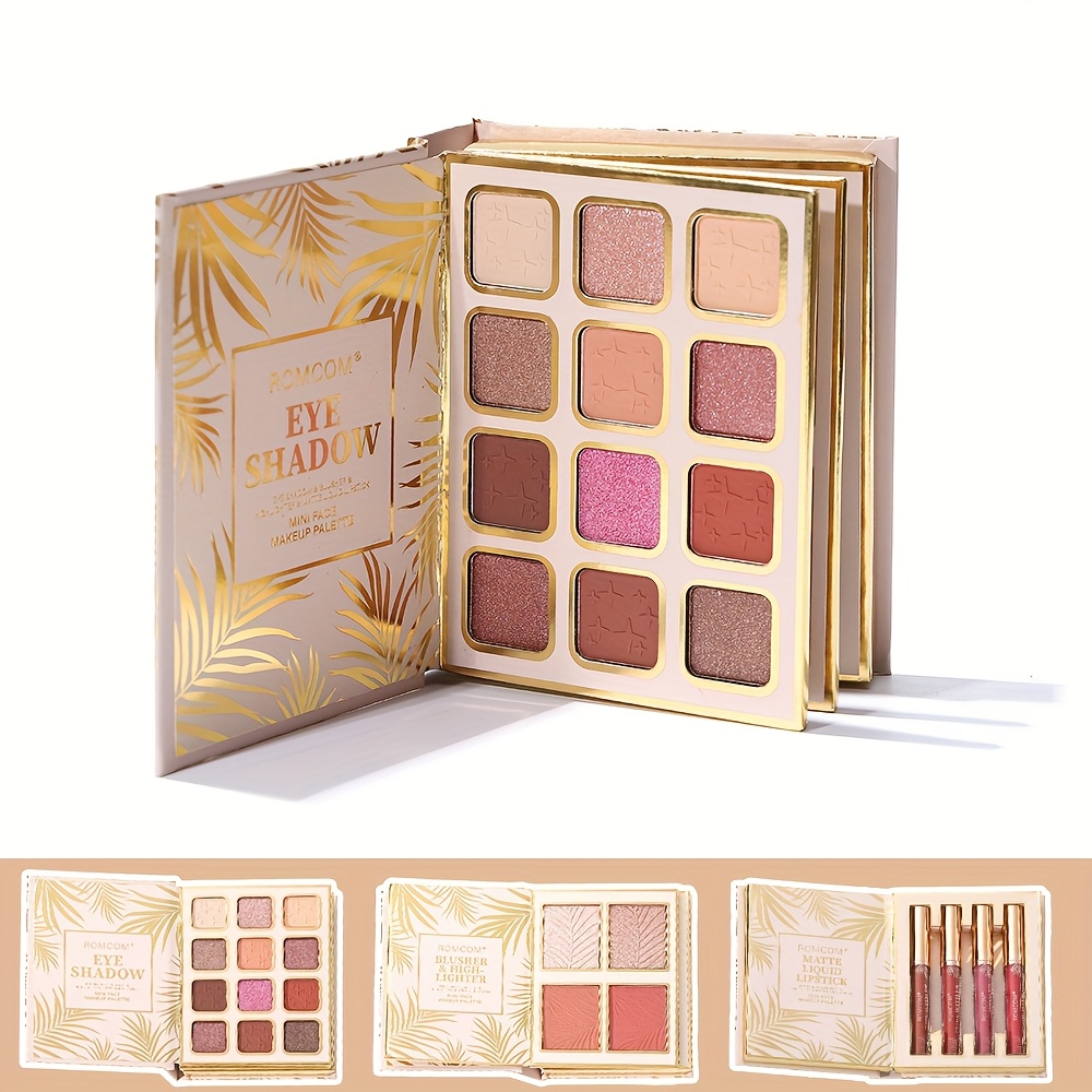 20 color book style makeup palette book style folding makeup palette eyeshadow lip gloss contouring blush concealer convenient for anniversary and holiday gifts