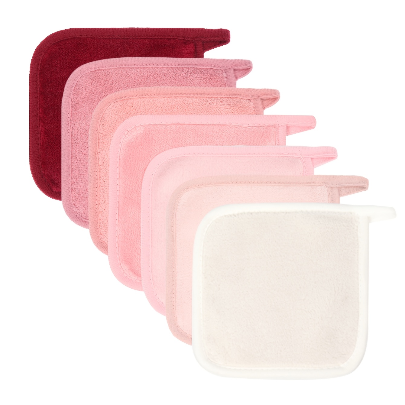 TEMU 1414 Facial Towels (7pcs), Machine Washable & Reusable Cleaning Tools, Suitable For Face Washing, Cleansing, And Makeup Removal For Types