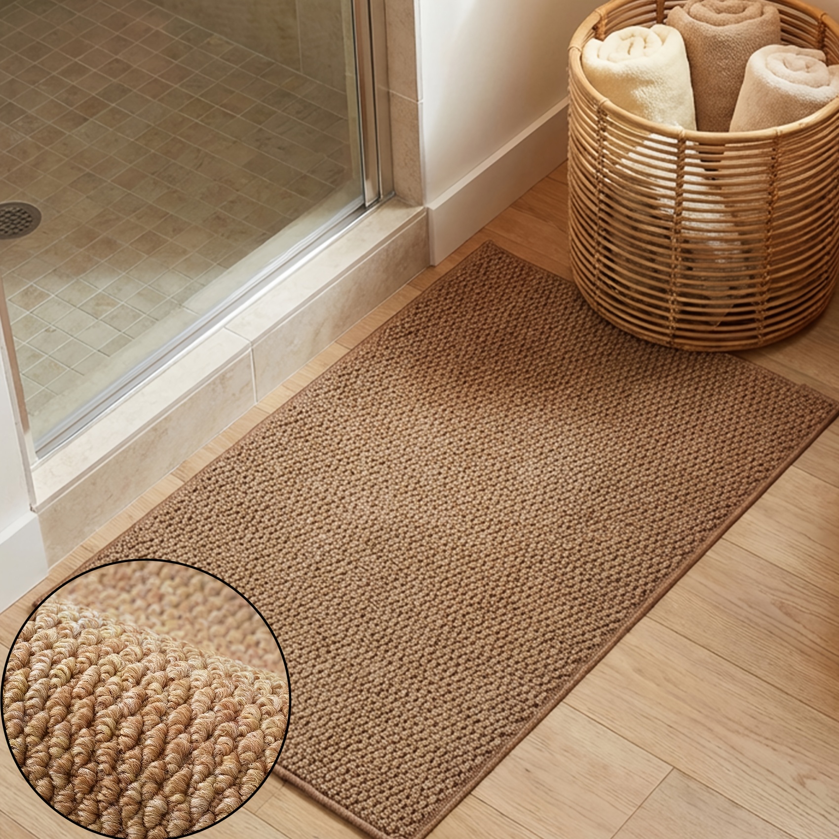 TEMU Un tapis de porte , absorbant et lavable en machine, de ananas, avec un design uni facile à installer, idéal pour les entrées intérieures et