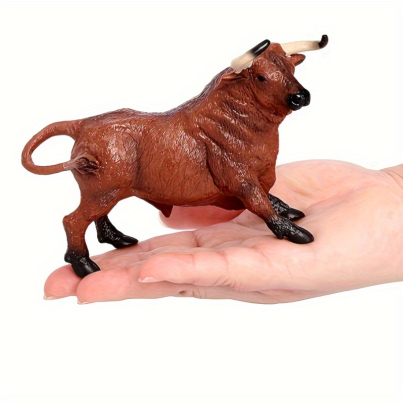 1pc realistic plastic spanish bull figurines educational animal model solid static home decor lifelike bullfighting replica perfect for cognitive learning and decoration