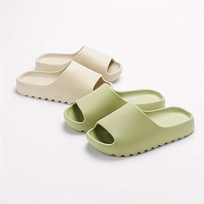 simple solid color slides casual open toe soft sole shoes comfortable indoor home slides details 1