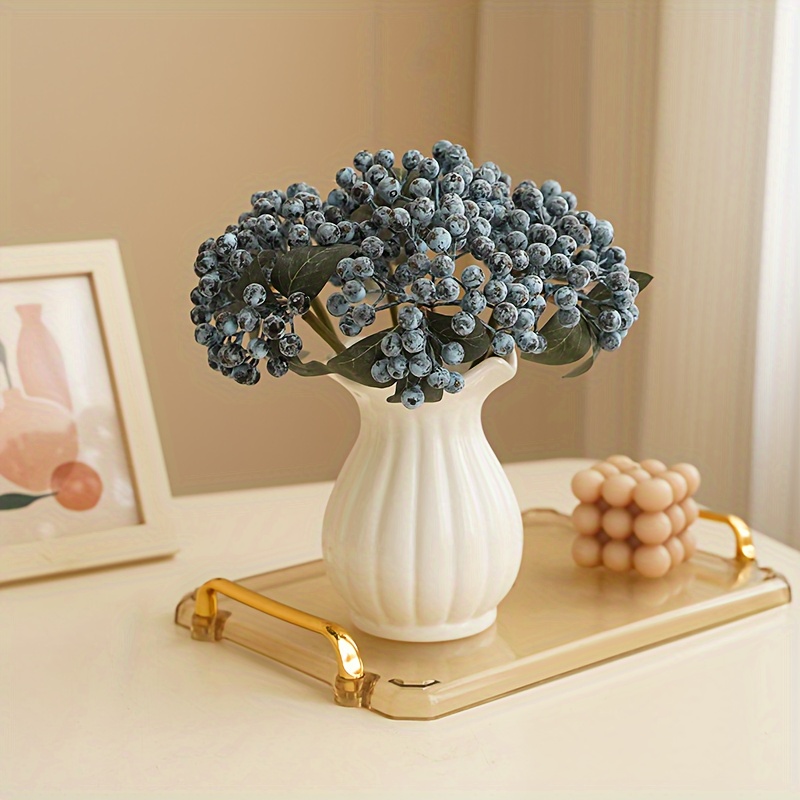 1pc Ceramic Wave Pattern Vase, Modern Home Decor Vase, , Dried Flowers, , Hydroponic Flower Arrangement Container, Bookshelf Decor, Room Decor Crafts