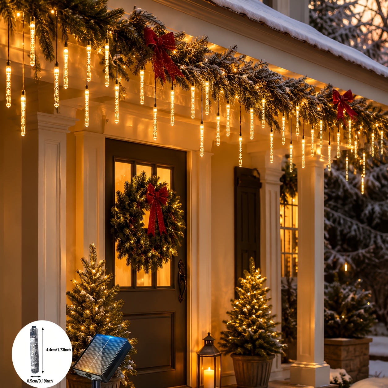 TEMU 100/50/20led Solar Bubble Stake Lights, Led Column Outdoor Solar Light String, Solar Fairy Light Strip With 8 Lighting , Outdoor Garden Lights,