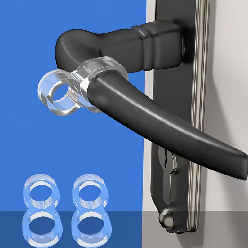 2pcs Clear Pvc Door Handle Bumper Rings - Vintage Metal End, Silent Wall Protection, Buffer Shield, With Clear Mounting Ring, Suitable For Home And Office