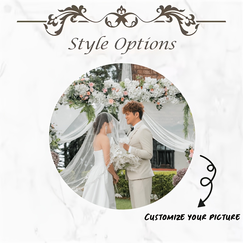 TEMU Personalized Cloud Gentle Wind Wedding Customized , Country Solid Wood Texture Warm And Comfortable, Fresh Cloud Style And Warm, Printed With