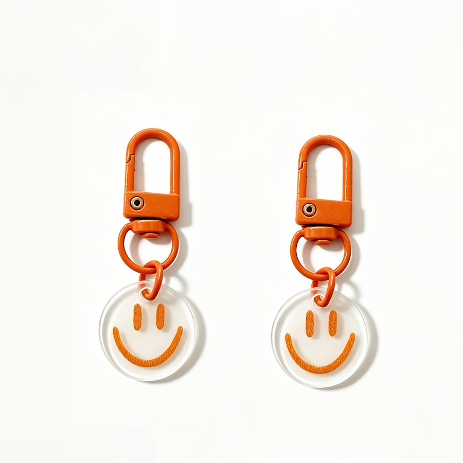 TEMU 2pcs Set Of Acrylic Face Keychain, In Colors, Perfect For Backpacks And Handbags, Ideal For Birthdays And Daily Use, Keychain Accessories, Fun