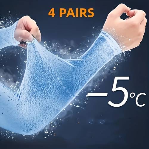 4 pairs of sunscreen elastic long sleeve ice sleeves unisex casual cycling sports gloves for men and women summer outdoor use